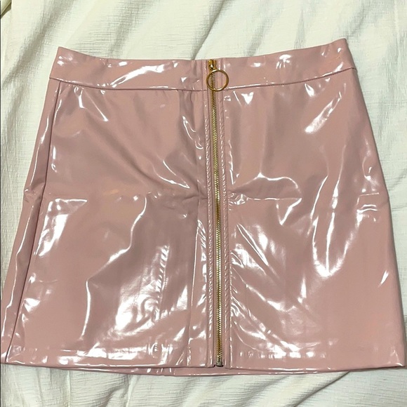 Forever 21 Light Pink Latex Skirt - Picture 2 of 3